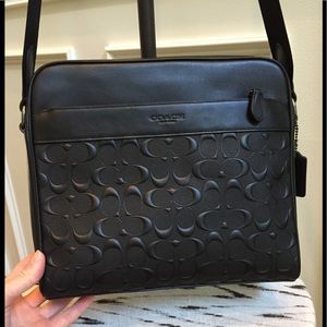 Coach Charles Debossed leather camera bag